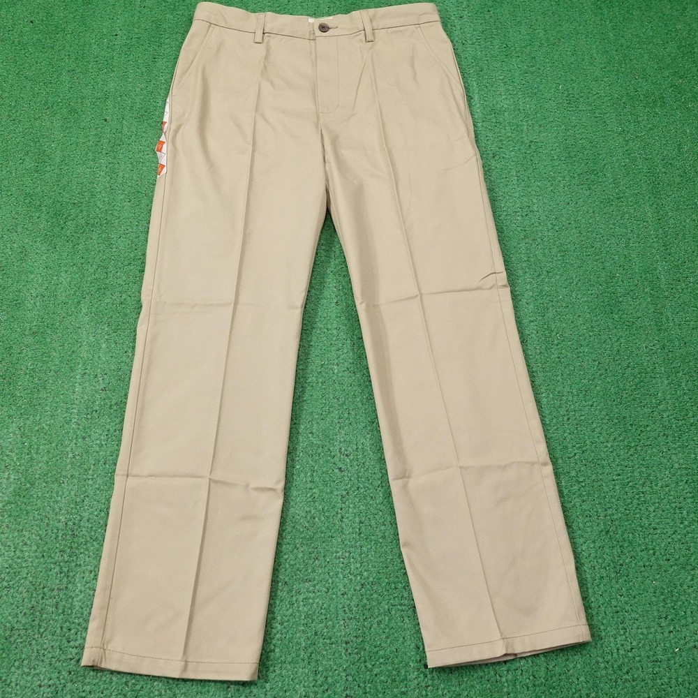 New! St John's Bay Pants 34x32 Beige Khakis Classic Fit Flat Front‎ Easy Care